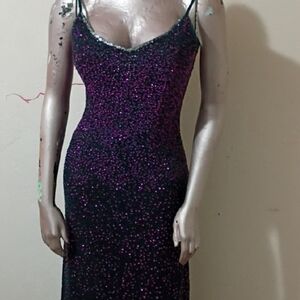 Papell Boutique Purple Sequin Prom Dress